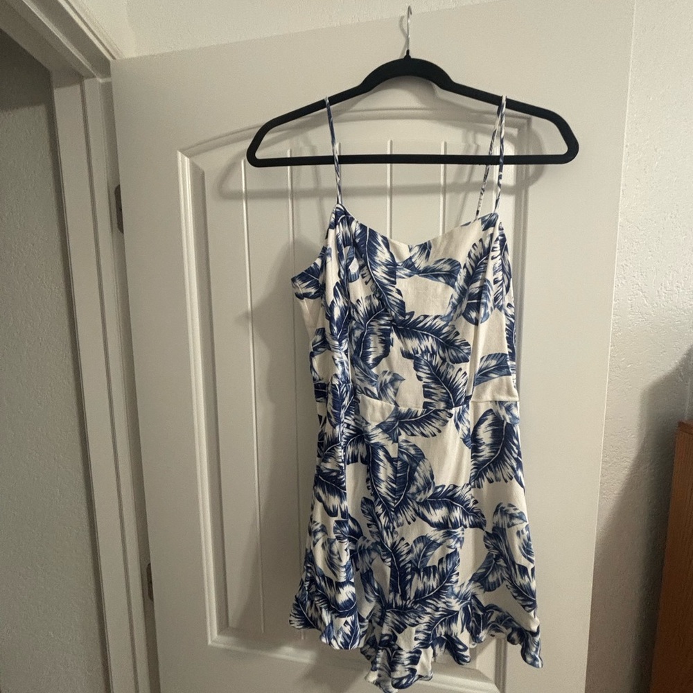 Blue and white summer romper
